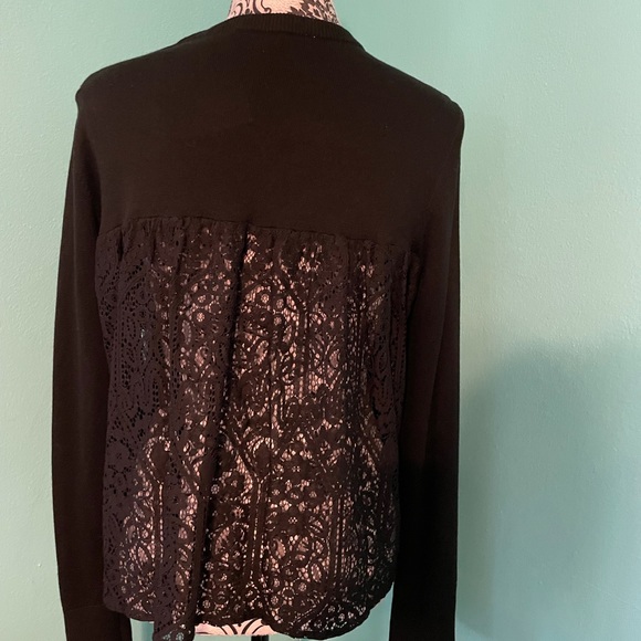 NWT GORGEOUS Loft by Ann Taylor sweater with lace - Picture 3 of 8